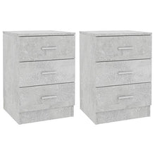 Tidyard Comodini 2 pz Grigio Cemento 38x35x65 cm in Truciolato