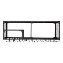 Scaffale Da Parete Retr貌 In Metallo Con Griglia In Ferro, Scaffale Da Soffitto, Portabottiglie, Portabottiglie Da Vino Appese E Porta Bicchieri, Applicazione Della Decorazione Della Parete, 60-100 Cm