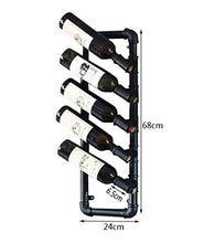 Portabottiglie per Vino squisita Portabottiglie a Parete in Metallo Pipa ad Acqua Espositore per Vino D'uva Retro Vento Industriale Red Winede Down Rack 24 * 68cm Rack di stoccaggio