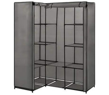 Soulong - Armadio portatile in tessuto, per camera da letto, armadio, a forma di L, con binari 130 x 87 x 169 cm