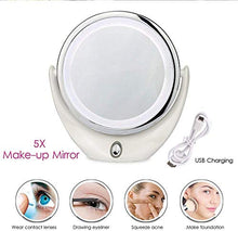 LBWARMB Trucco Specchio con luci Specchio per vanità per Trucco Illuminato, Specchio da Tavolo cosmetico a Doppia Lati con luci a LED e ingrandimento 1x / 5X vanità Portatile