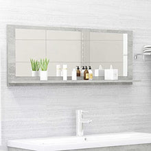 vidaXL Specchio da Bagno Grigio Cemento 100x10,5x37 cm in Truciolato