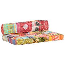 Festnight Cuscino per Divani Pallet Multicolore in Tessuto Patchwork Cuscino Schienale per Pallet Imbottiti Dimensioni Schienale Imbottito 120 x 20 x 25 cm/120 x 14 x 24 cm