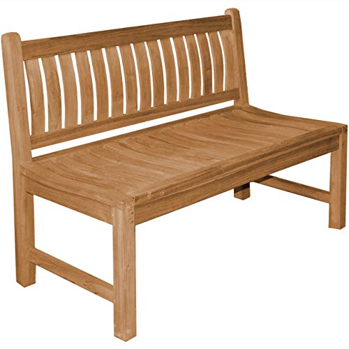 Panca da giardino Arezzo in legno massiccio di teak senza braccioli