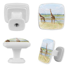 Giraffa Africa 4 PCS Pomelli per Porta, Pomolo per Mobile, Pomelli per Mobili con Viti, Maniglia per Armadietto, Pomelli per Porta, Pomelli per Cassetti per Porta, Armadio, Cassetto e Credenza
