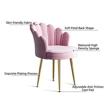 LIUD Sedie di 2 Sedie Sgabello per Tavolo da Trucco con Schienale a Petalo Sedia da Reception Sedia in Stile Nordico Adatta per Soggiorno Sala da Pranzo Pouf Rosa/Altezza Seduta 47 Cm