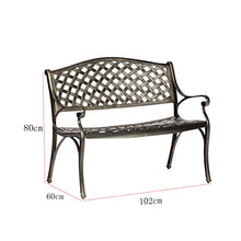 XLOO 40 Pollici, panchina da Giardino Parco Patio, panchina da Giardino in Metallo Decorativo in Alluminio, mobili da Giardino, Alluminio Spesso, Super portante per Portico Anteriore, Cortile, balco
