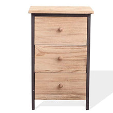 Rebecca Mobili Comodino Industrial, cassettiera 3 cassetti, Marrone Nero, Legno Paulownia, Camera Bagno - Misure: 56 x 35 x 25 cm (HxLxP) - Art. RE4546