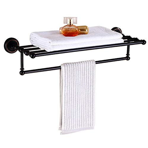 YOULAN Portasciugamani in Acciaio Inox Portasciugamani Creativa Moderna Ottone 1pc con Montaggio a Parete, Colore: Nero Portasciugamani (Color : Black)