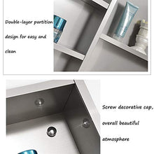 Armadietti a specchio Da Bagno in Acciaio Inossidabile Specchio da Bagno A Parete con Ripiano Bagno (Color : Silver, Size : 60 * 60 * 13cm)