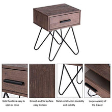 FEANG Comodino Comodino Semplice con Acciaio Leg Locker Moderna Multiuso Tavolino 16x12x19.5 inch Tavolino Laterale