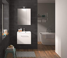 Allibert Mobili da Bagno Set Sottopensile 60 cm Lavabo Armadietto a Specchio Pre-assemblati