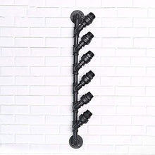 Cremagliera del vino NaNa Wine Rack Retro industriale American Style Style Village Tema Bar Bar attaccatura di parete del tubo ornamenti Espositore in ferro battuto, nero (34.3 * 9.8 * 8.7 in) scaffal