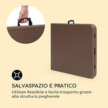 blumfeldt Burgos Family - Tavolo Pieghevole, Tavolo da Giardino, Apetto Rattan, Superficie Tavolo 178x73cm, 6 Persone, Materiali:Polietilene e Acciaio con Rivestimento a Polvere, 13kg, Marrone