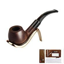 Pipa da fumo, vecchia canna da fumo portatile, pipa da pipa manuale in legno massello con filtro in legno massello, A2,14,8 CM