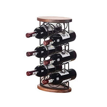 LHQ-HQ Legno Wine Rack, 6 Bottiglie Free Standing controsoffitto Metallo Wine Rack da Tavolo Vino Bagagli titolari Stand