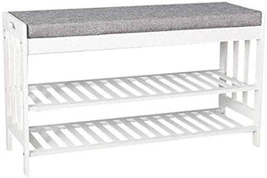 YANG Wooden Shoe Cambio Banco del Pattino tormenta Bianco Imbottito poggiapiedi Guardaroba Bagno Pouf ottomano Carico 200kg (Size : 77cm)