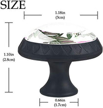 Fiori e foglie rosa Pomelli per Porta Set di 4 Pomelli per Mobili Manopole per Cassetti Cucina Armadio Vetro
