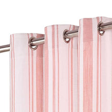vidaXL 2X Tende con Anelli Classici Eleganti Moderne Tendaggi per la Casa Rivestimento Finestre Privacy in Metallo Cotone 140x175cm Rosa a Strisce