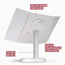 Fancii Specchio per Trucco con Luce LED, Specchio Ingranditore 1X 5X 7X - Luci LED Naturali a Intensità Regolabile e Touchscreen, Specchio Cosmetico Illuminato da Tavolo, Sora (Bianco)