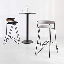 YS Sedia Sedia da Bar in Metallo, Seduta Moderna Ed Elegante per Cucina Sgabello da Pranzo con Schienale,Rosa
