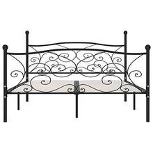 Tidyard Struttura Letto Matrimoniale Francese in Metallo Nero con Doghe 200x200 cm,Giroletto Matrimoniale in Mettallo 200x200 cm,Letto con Doghe,Struttua Letto Matrimoniale in Metallo 200 x 200 cm