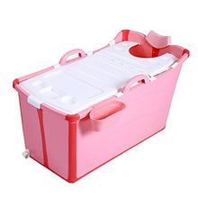 JZM Vasca da Bagno per Adulti in Plastica Extra Large Vasca per Bambini per Uso Domestico Vasca da Bagno Pieghevole Portatile (Colore: Blu Rosa Dimensioni: A B),B(Adult)-Pink