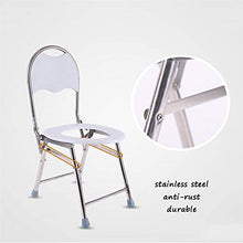 Sgabello da bagno Pieghevole doccia / vasca da bagno in acciaio inox Sgabelli Commode sedia doccia Sedile Sgabello con schienale Corridoio Sedia for anziani / disabili / donne incinte Anti-Slip Mats D