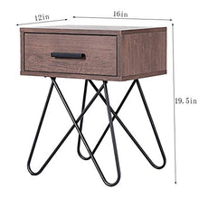FEANG Comodino Comodino Semplice con Acciaio Leg Locker Moderna Multiuso Tavolino 16x12x19.5 inch Tavolino Laterale
