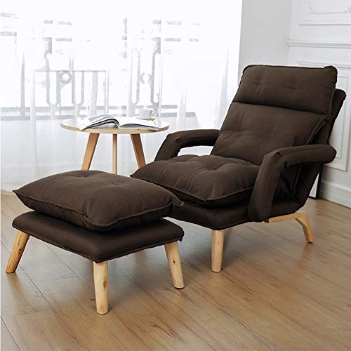 JDSFKX Poltrona Sedia Divano Pigro/Tatami Poltrone Relax/Sedia Pieghevole, Schienale Regolabile con Poggiapiedi,per Soggiorno Camera da Letto Ufficio Salotto Sedia da Lettura Meditazione