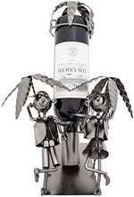 BRUBAKER Portabottiglia da Vino dal Raffinato Design Coppia Sotto Le Palme - Portabottiglie per Vino in Metallo con Biglietto di Auguri