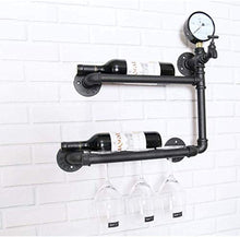 Portabottiglie da Parete in Metallo con Portabottiglie da Parete Scaffale Espositore per Tubo Creativo Ferro da Bar Home Decor J1127, HJJ