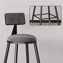 TopJiä Velluto con Schienale Sgabelli da Bar 65cm,Sgabello da Bar con Poggiapiedi Moderni Bar Seggiolone,seggiola da Bar Domestico Girevole Sedia,portante di Carico 150kg,Nero