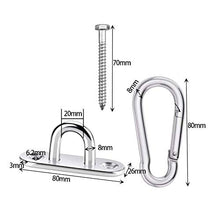 CYH 4 Pezzi Gancio per Soffitto, Gancio per soffitto Suspension SUS304 Acciaio Inossidabile, Carico Fino a 450KG, Appendini da Parete per Swing, Amaca, Aerial Yoga e Parasole