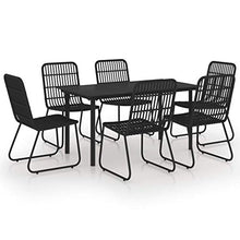 FAMIROSA Set da Pranzo da Giardino 7 pz in Polyrattan e Vetro-0252