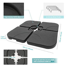 Todeco Pesi per Ombrellone Base per Ombrellone con Maniglia in Metallo, Set 4pz Base per Ombrellone da Giardino Balcone Terrace, Possono Essere riempiti con Acqua o Sabbia, 60 Litri / 90 kg