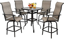 MengFeiNi 1 5 PCS Sgabelli da Bar A Barre All'aperto Girevoli Bistro Set, Sedie all-Meteo Top Tavolo E Set con Mobili Patio per Ombrellini, Cafes Yard Prato Giardino (4 Tavolo)