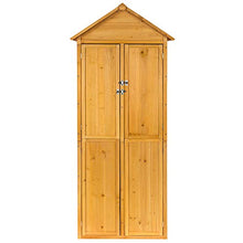TecTake Armadio da Esterno in Legno casetta per Gli Attrezzi | Tetto a Punta | ca. 80,5 x 60 x 213,5 cm
