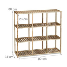 Relaxdays Scaffale per Cucina e Bagno, autoportante, 4 Ripiani, Versatile, Noce, Marrone Chiaro, 31x90x86 cm