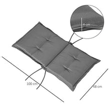 Outsunny Set 2 Pezzi Cuscino per Sedia da Giardino con Schienalein Alto in Poliestere, Grigio Scuro, 100 x 48cm