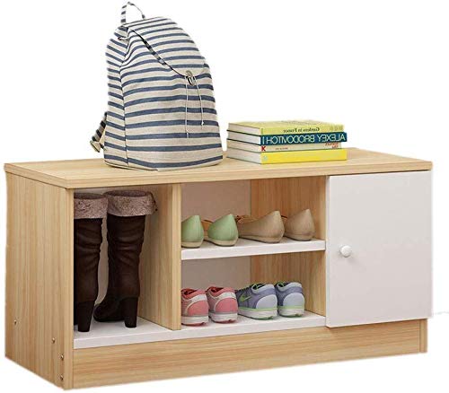 YANG Wooden Shoe Rack poggiapiedi Cambio di Scarpe da banco Camera Bagagli Petto Guardaroba Dressing Table Sgabello Ottomana 80X32X39.2CM