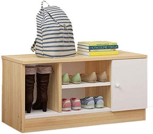 YANG Wooden Shoe Rack poggiapiedi Cambio di Scarpe da banco Camera Bagagli Petto Guardaroba Dressing Table Sgabello Ottomana 80X32X39.2CM