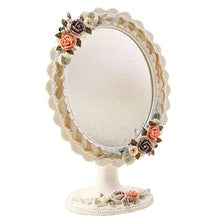 SHY Specchio per Il Trucco, Specchio per Il Trucco Creativo Europeo Specchio per Il Trucco di Moda Resina Girl Desktop Princess Specchio Singolo per Salone di Bellezza Sp