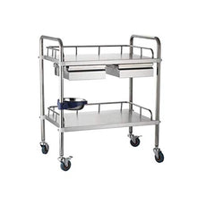 Carrello Medico per Trattamenti Auto in Acciaio Inossidabile Tavolo per Strumenti/Veicolo Medico Veicolo Chirurgico/Veicolo per Cambio Veicolo Strumento/Doppio Cassetto Auto Bellezza