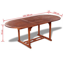 OUSEE Tavolo da Giardino 200x100x74 cm in Legno Massello di Acacia