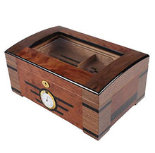 NANXCYR Cigar Humidor Classic Sigarette Legno Cedar Storage Box Humidor Caso Handcrafted Organizzatore per 100 sigari, Marrone, con igrometro