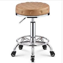 Sedia a Sgabello con Rotelle，Sgabello Officina con Giallo PU Similpelle Posto a Sedere，Altezza Regolabile 45-58 cm，capacità di Carico 160 kg，SgabelliPer Salon Spa, Sedie da Bar per Uso Odontoiatrico
