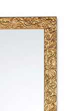 MO.WA Specchio da parete 55x145, cornice legno finitura oro, specchiera classica dorata, muro o appoggio. Made in Italy.
