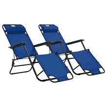 Festnight 2 pz Sedie a Sdraio Pieghevole da Giardino per Esterno con Poggiapiedi Blu/Nero/Rosso/Grigio/Marrone,Lettini Prendisole Pieghevoli Esterno con Poggiapiedi