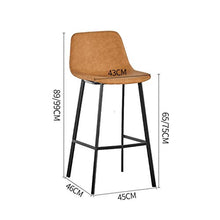 Sgabello alto con schienale, gambe metalliche, Ferro battuto bar Sedia, Comodità Posto a sedere casa Sedia da pranzo, adatto a bar, sala soggiorno, sala da pranzo, Reception, Caffetteria